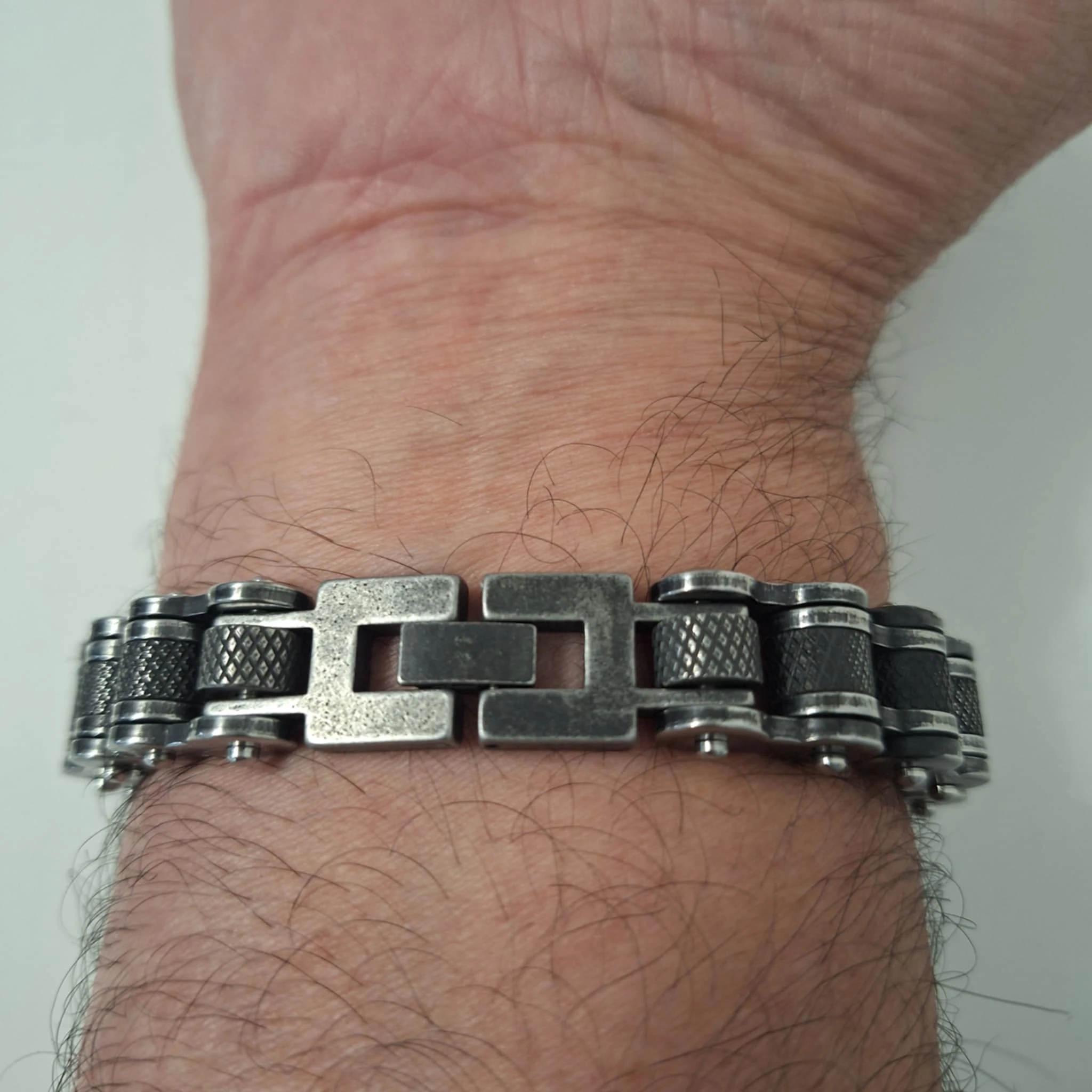 Herenarmband van hoogwaardig roestvrij staal - Premium kwaliteit - Motorkettingstijl, Biker-look, Urban – photo 14